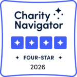 Charity Navigator four star badge for 2026